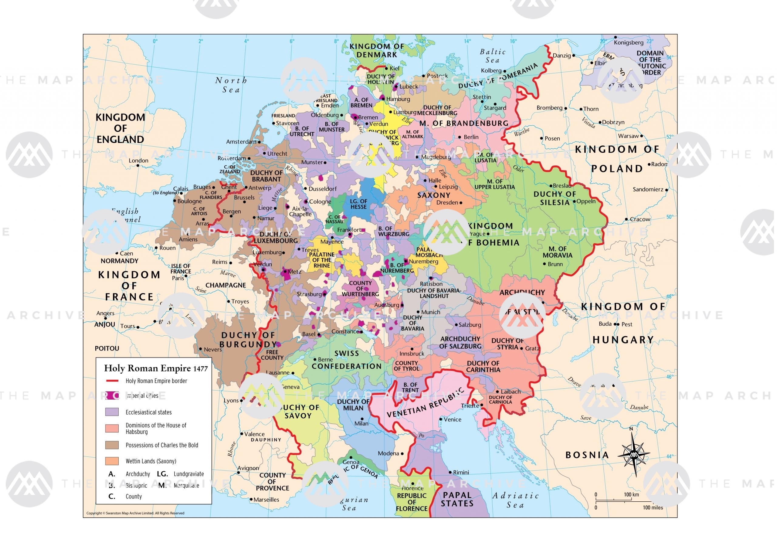 The Holy Roman Empire 1477 The Map Archive